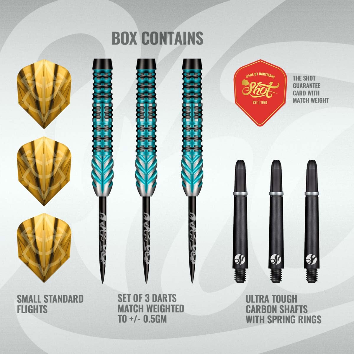 SHOT - 24g - Alchemy Volta - 90% Tungsten - Steel Tip Darts