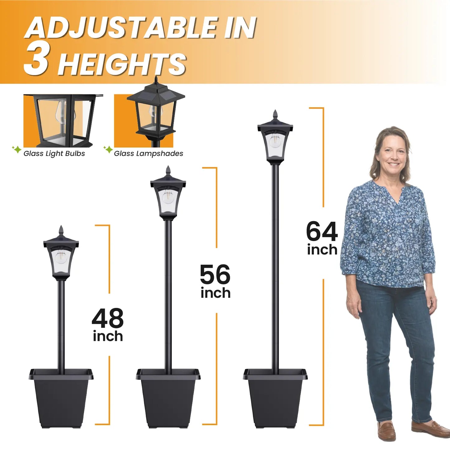 Solar Lamp Post Light with Planter | Waterproof Outdoor Garden Light with Warm White Glow