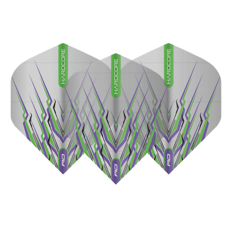 RED DRAGON - Hardcore Purple & Green Mohawk Dart Flights
