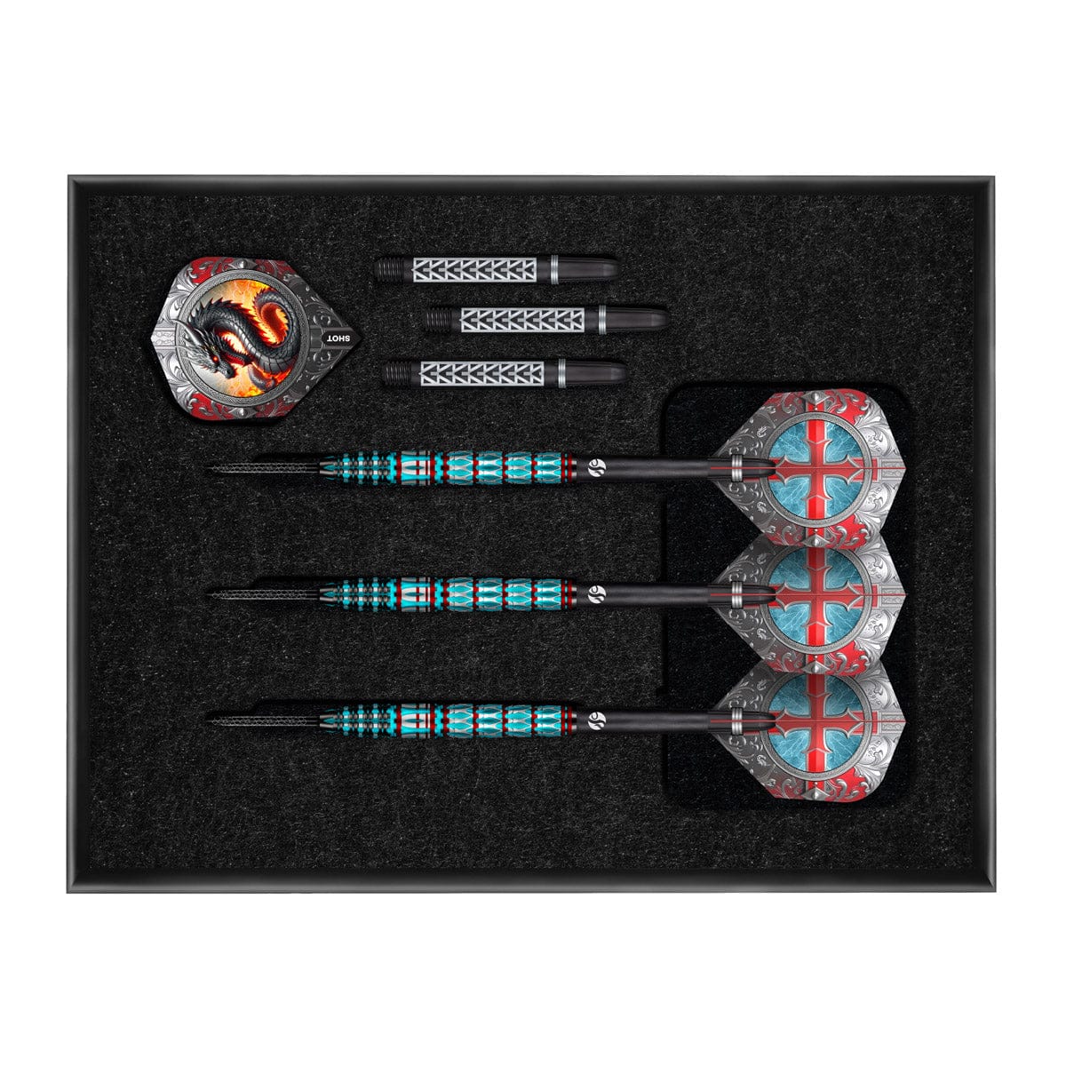 SHOT - 23g - Future Knights St George - 95% Tungsten - Steel Tip Darts Set