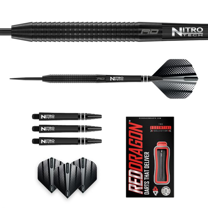 RED DRAGON - Razor Edge Black Darts - 85% Tungsten - 22g