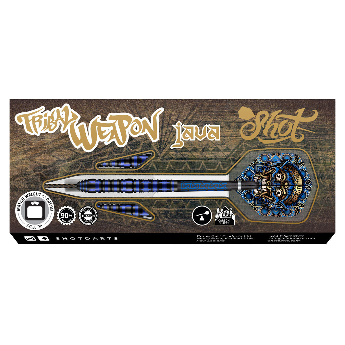 SHOT - TRIBAL WEAPON JAVA Dart Set - 90% TUNGSTEN - 26g