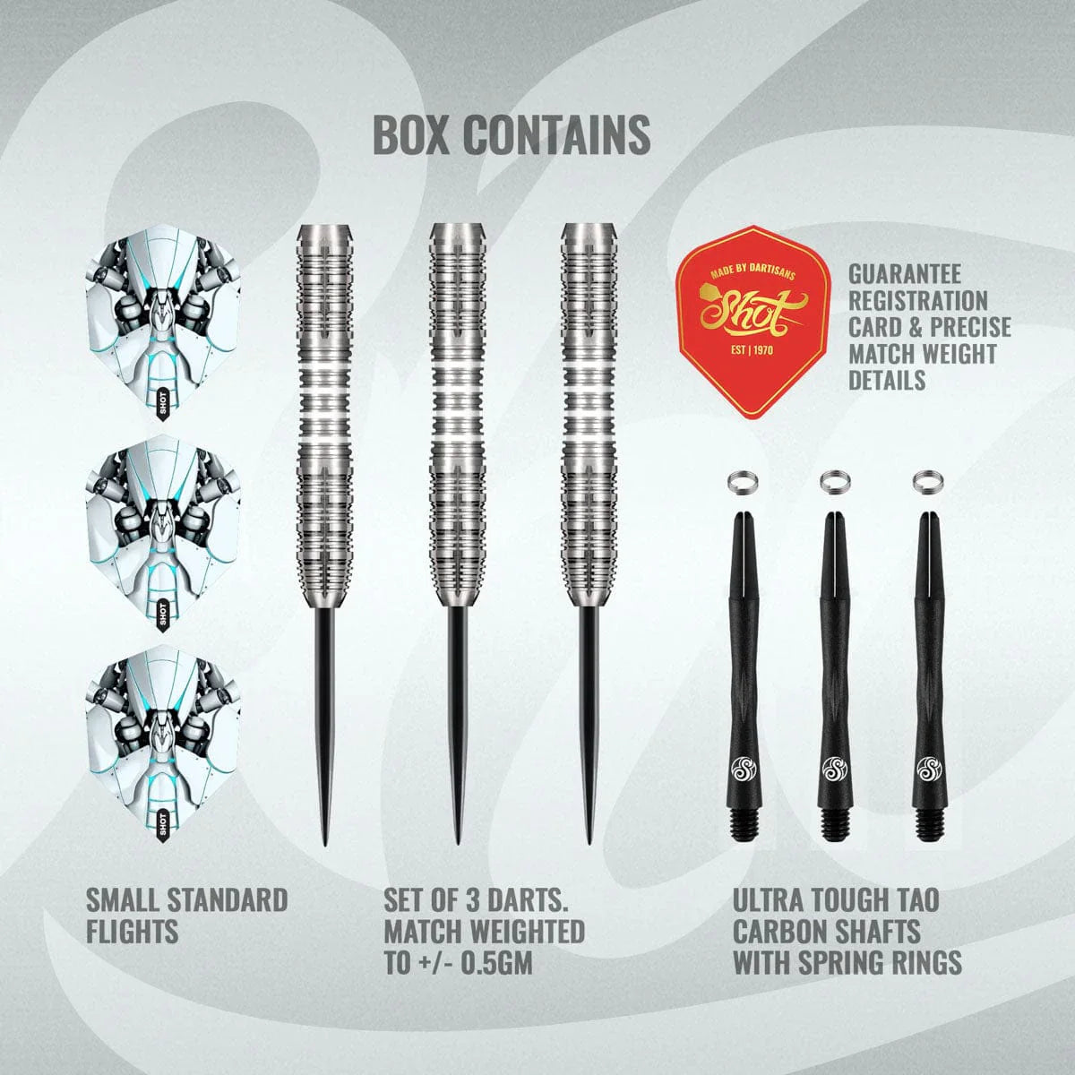 SHOT - 27g - AI Scorpula - 90% Tungsten - Steel Tip Darts Set