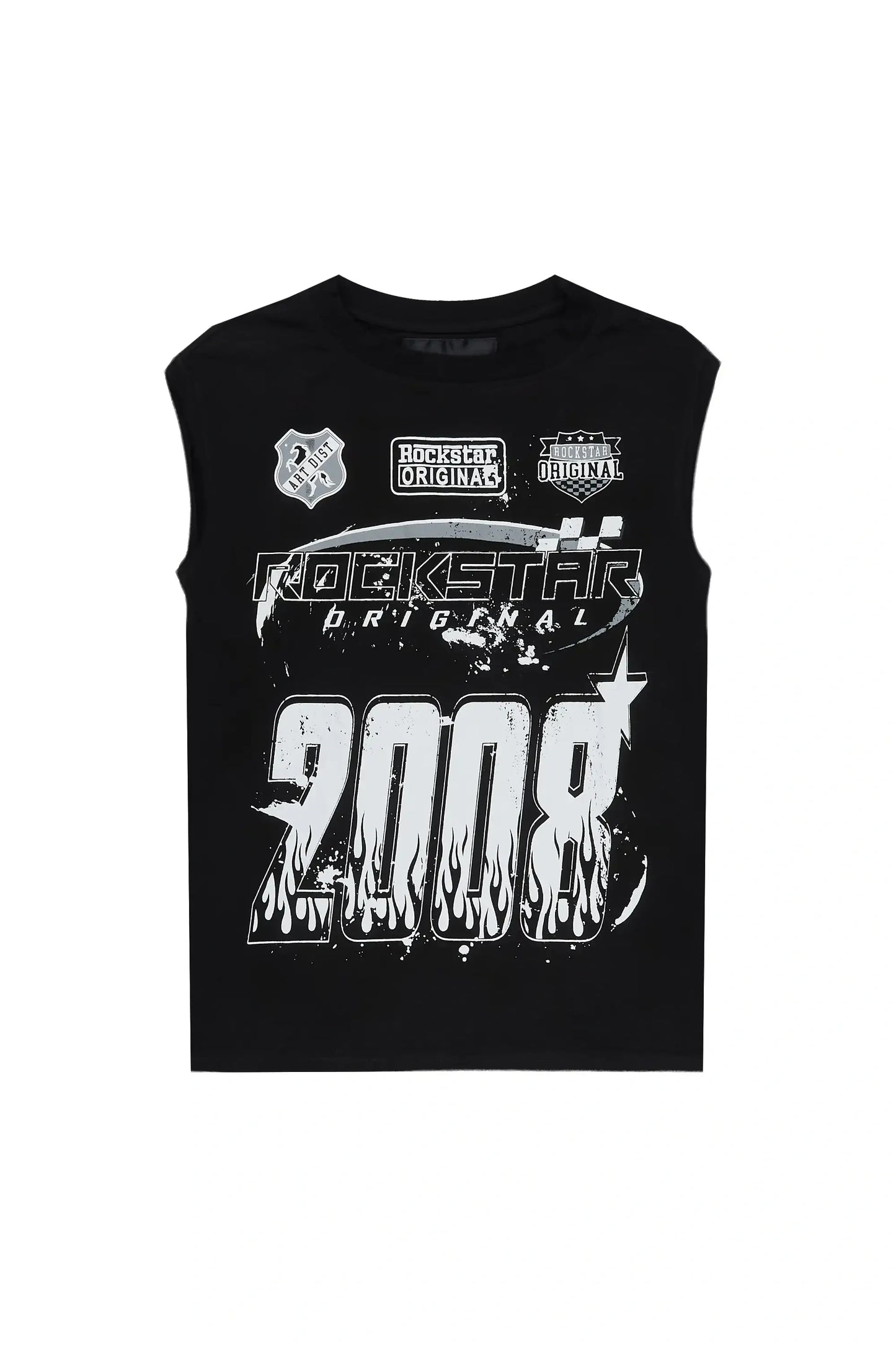 Boys Amos Black Cut Off T-Shirt