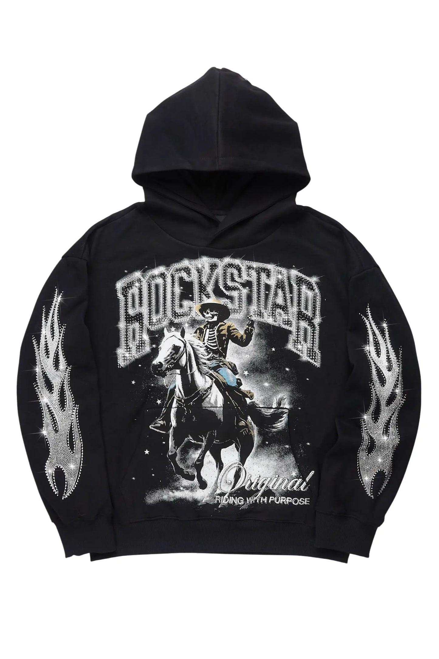 Ahnarie Black Rhinestone Hoodie