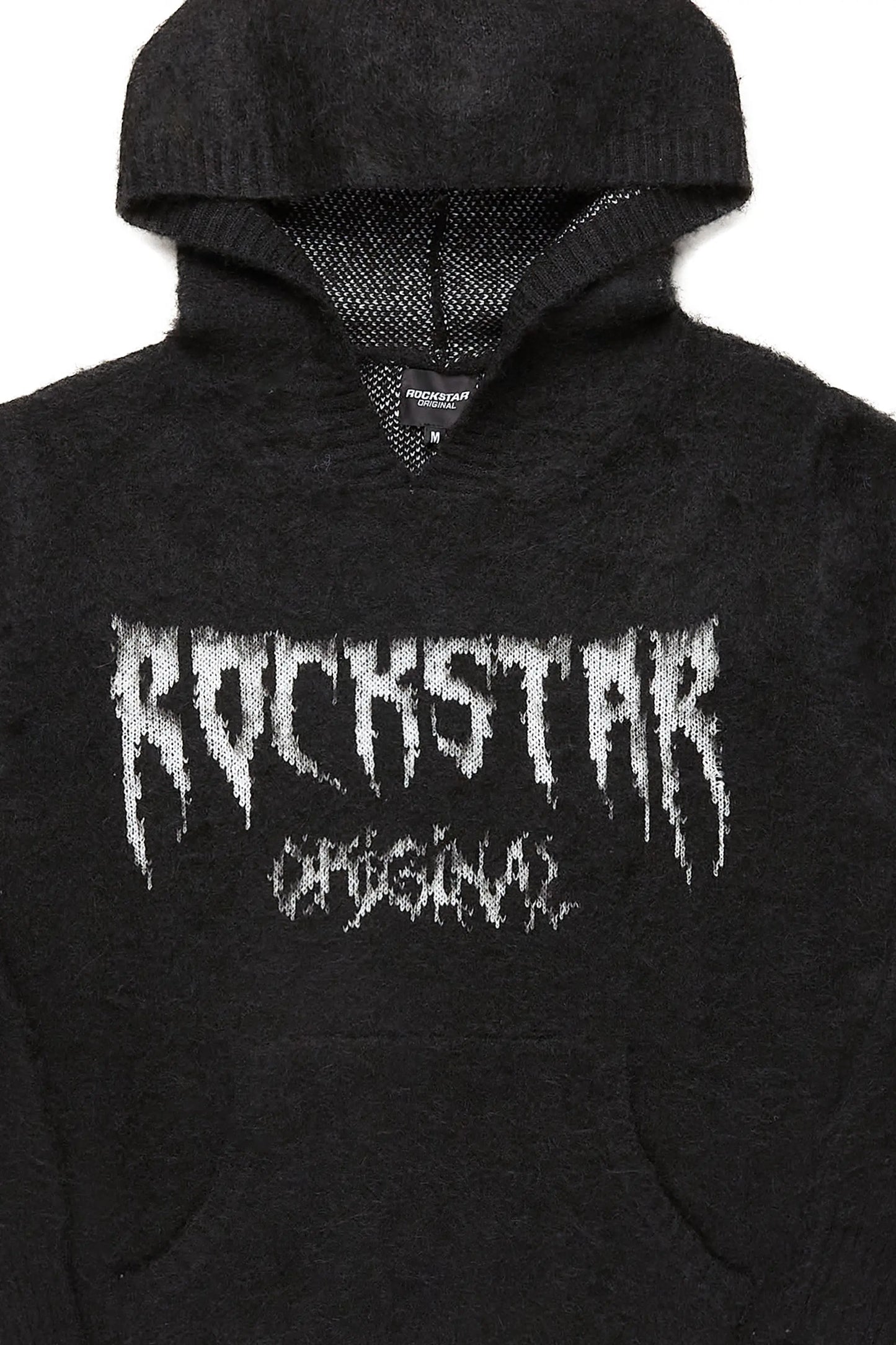 Andreas Black Graphic Knit Hoodie