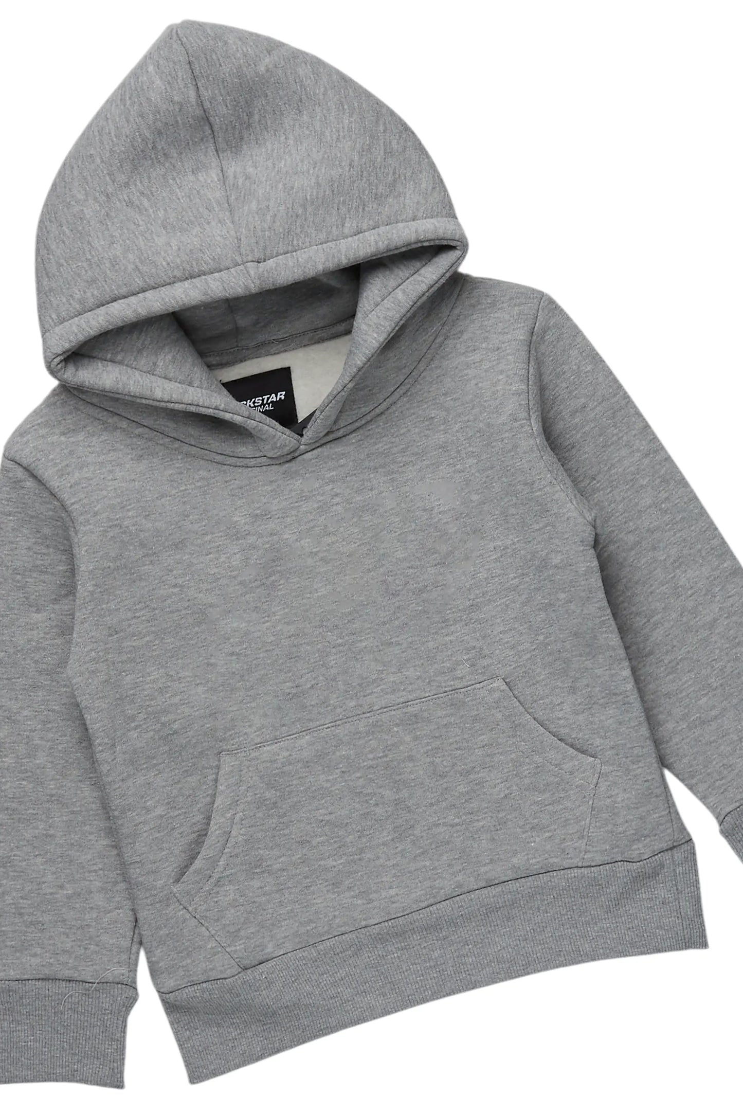 Boys Basic Heather Grey Stacked Flare Pant Set