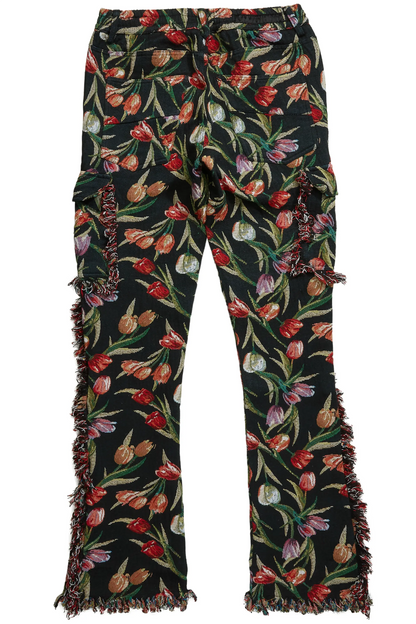 Ayami Black Slim Tapestry Flare Jean