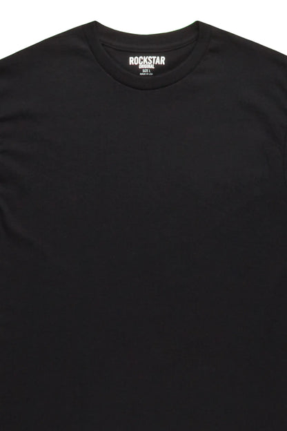 Basic Rockstar Black 2 Pack Plain T-Shirts