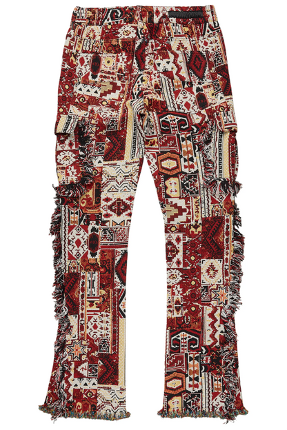 Ayami Pink Slim Tapestry Flare Jean