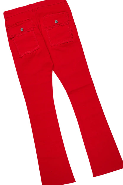 Beno Black/Red Long Sleeve T-Shirt/Stacked Flare Cargo Jean Bundle