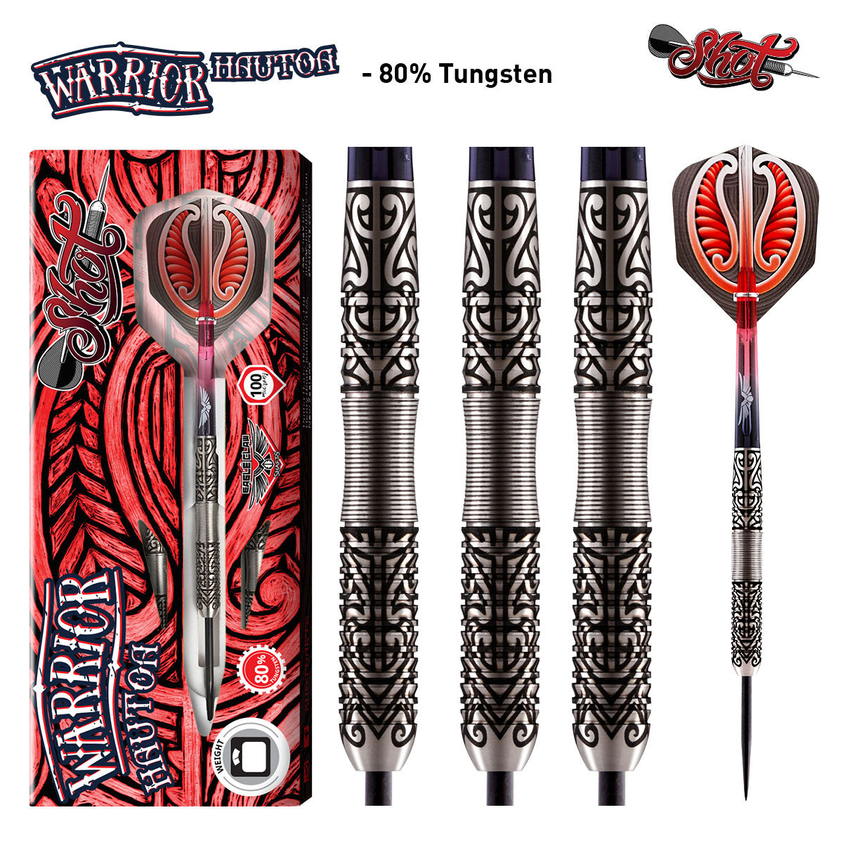 SHOT Warrior Hautoa Darts - 80% Tungsten - 26g