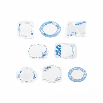 Bande - Writeable Roll Sticker - Blue Flowers