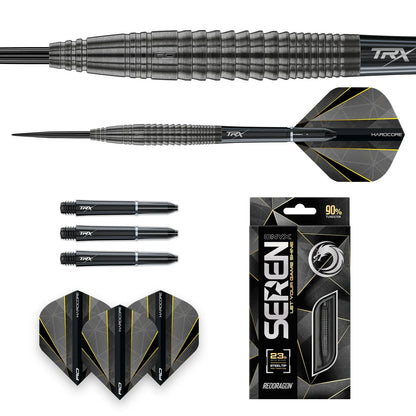 RED DRAGON - Seren 4 Onyx Black Darts - 90% Tungsten - 23g
