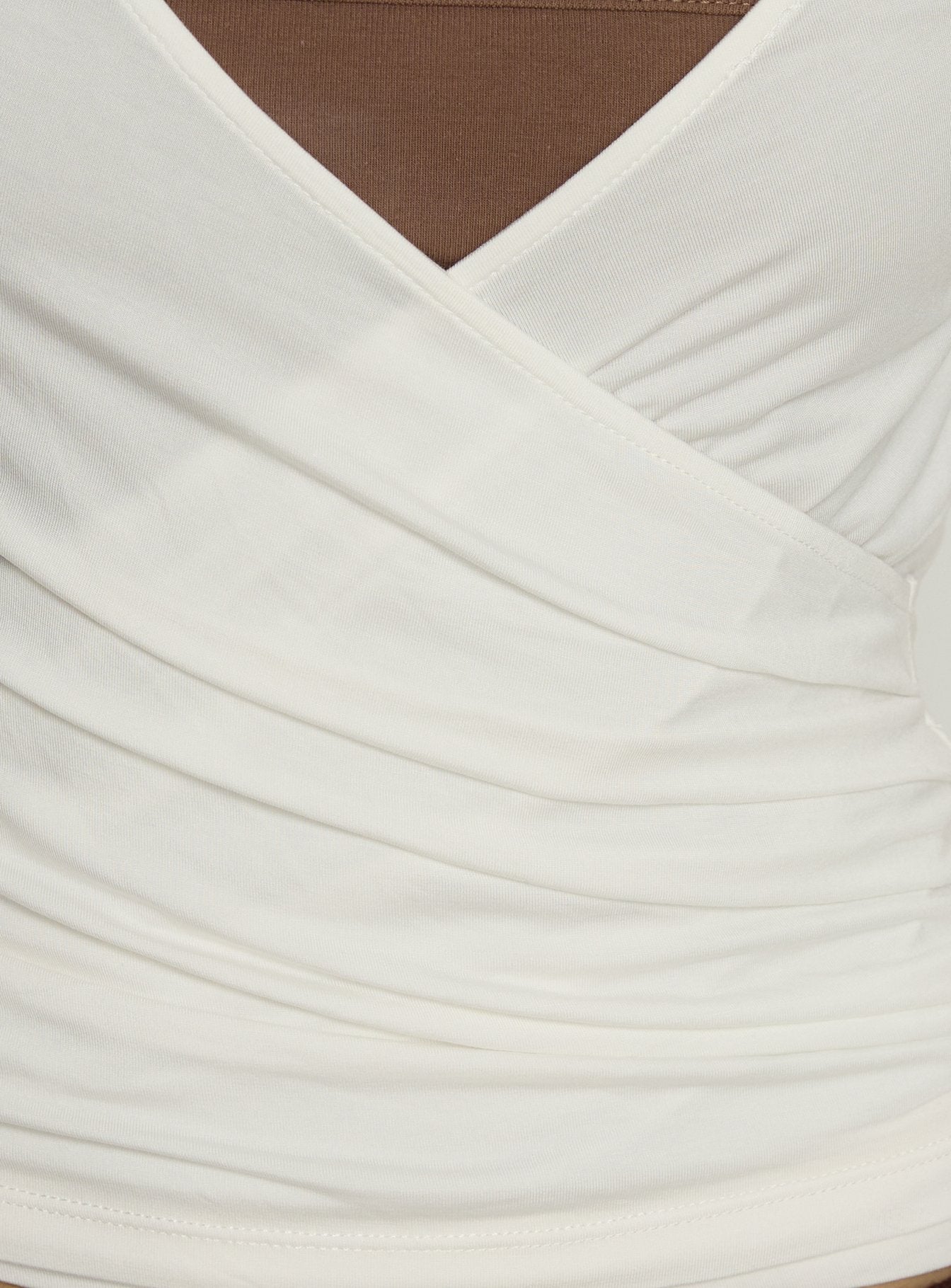 Sylka Long Sleeve Jersey Wrap Top White