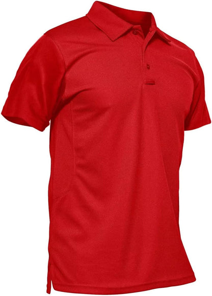 MAGCOMSEN Men's Polo Shirt Quick Dry Performance Short Sleeve Tactical Shirts Pique Jersey Golf Shirt