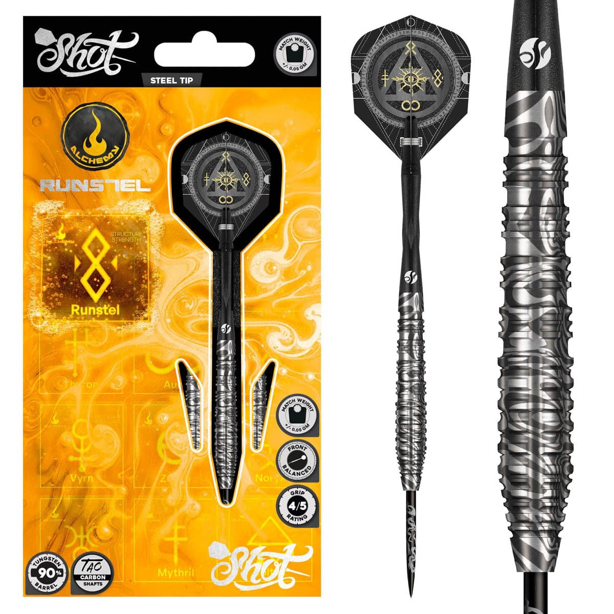 SHOT - 23g - Alchemy Runstel - 90% Tungsten - Steel Tip Darts