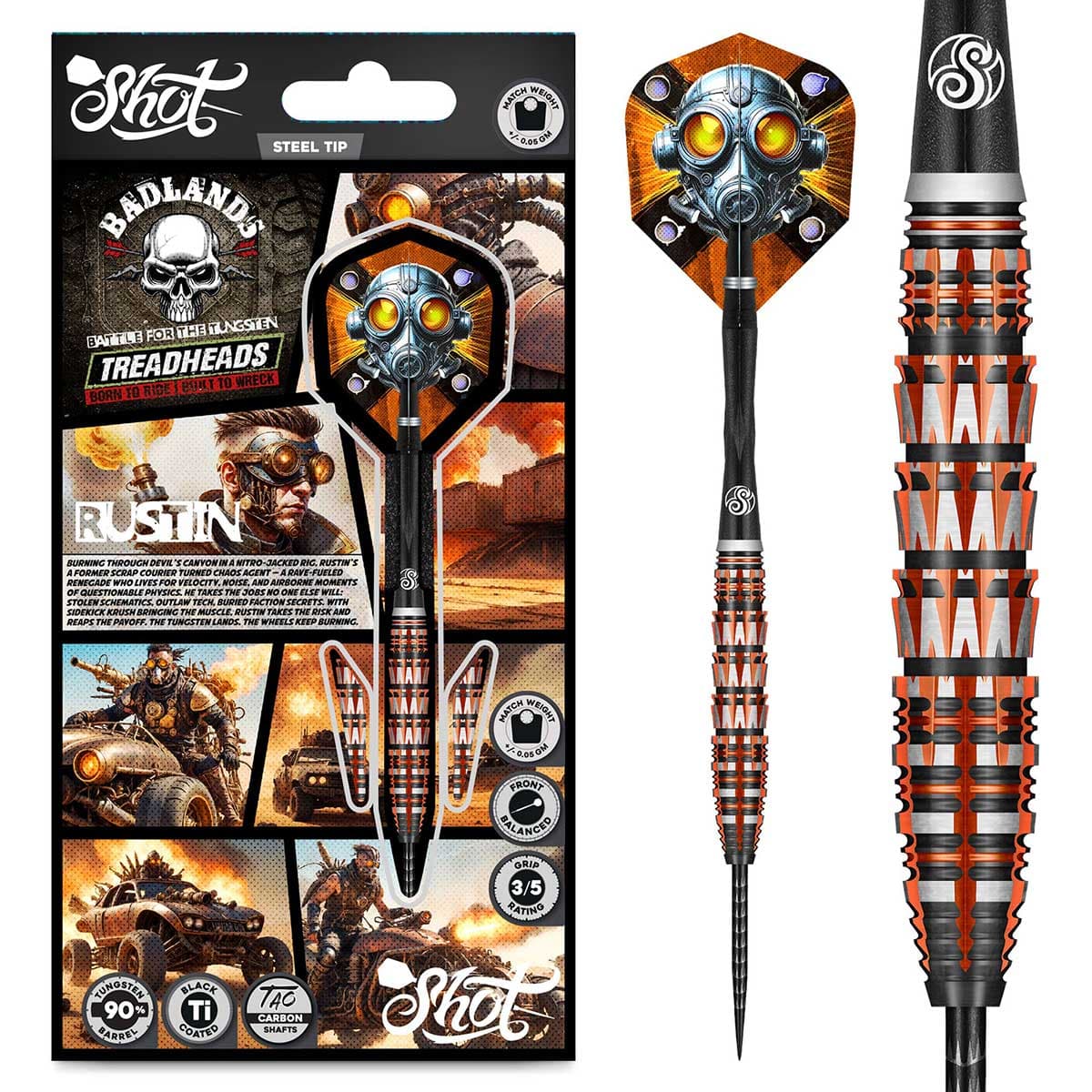 SHOT - Badlands RUSTIN Dart Set - 90% Tungsten - 24g