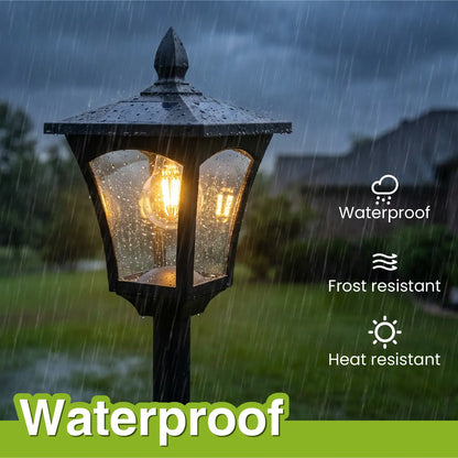 Solar Lamp Post Light with Planter | Waterproof Outdoor Garden Light with Warm White Glow