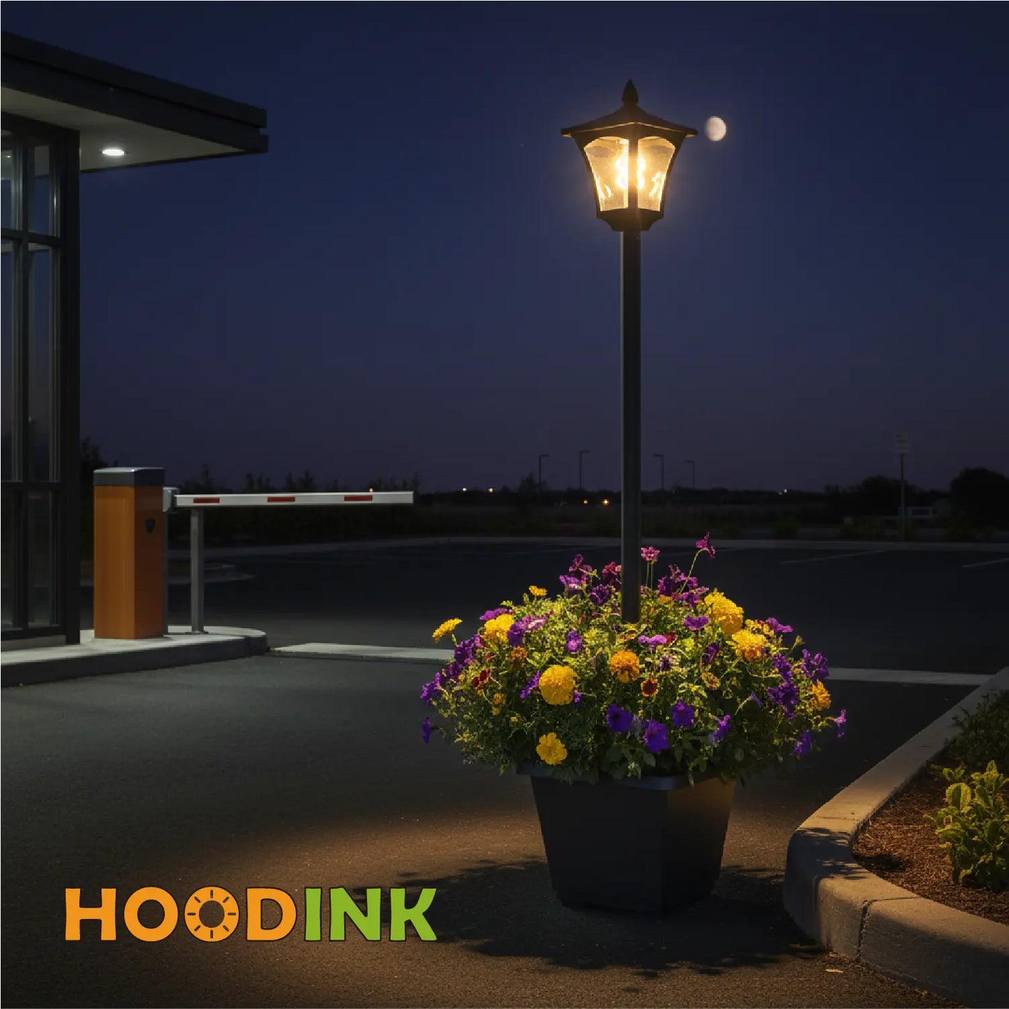 Solar Lamp Post Light with Planter | Waterproof Outdoor Garden Light with Warm White Glow