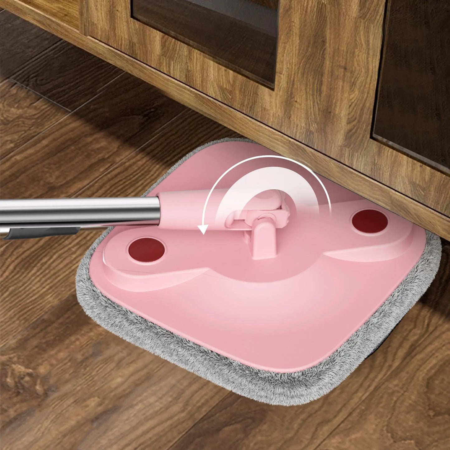 Self Cleaning Spin Mop with Bucket, 360° Flat Mop for Wet & Dry Floor Cleaning