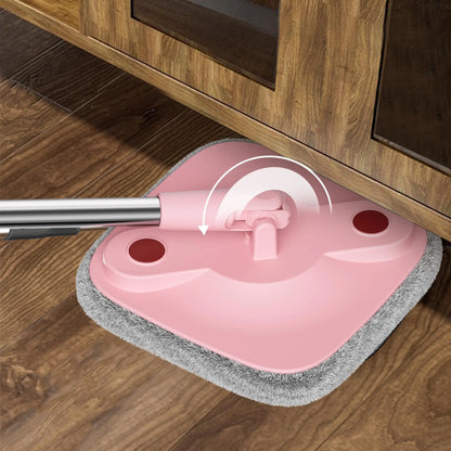Self Cleaning Spin Mop with Bucket, 360° Flat Mop for Wet & Dry Floor Cleaning
