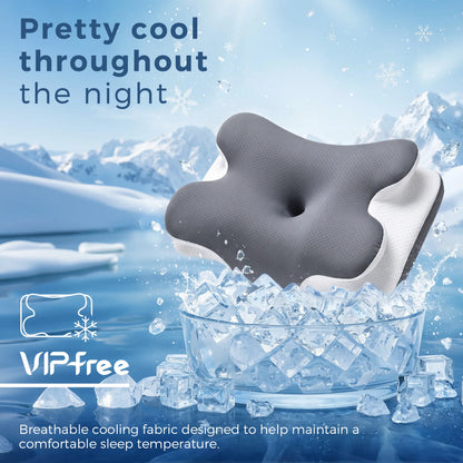 Cooling Memory Foam Neck Pillow | Adjustable Ergonomic Neck Support