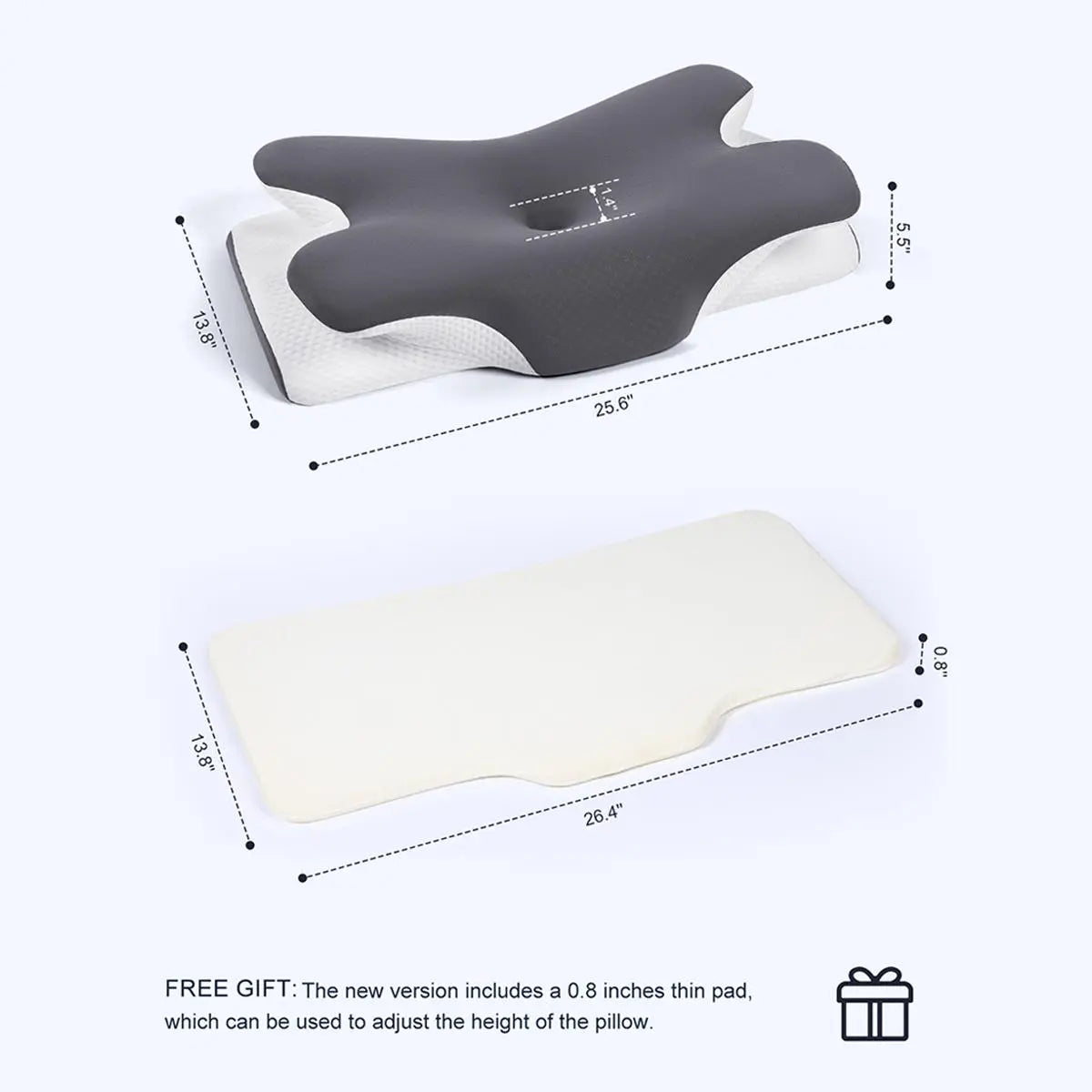 Cooling Memory Foam Neck Pillow | Adjustable Ergonomic Neck Support