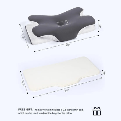 Cooling Memory Foam Neck Pillow | Adjustable Ergonomic Neck Support