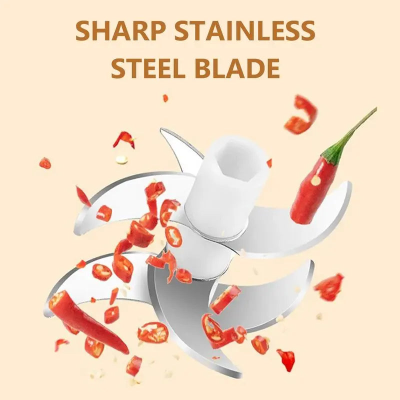 300ML Cordless Food Chopper | 4 Sharp Blades for Garlic & Vegetables