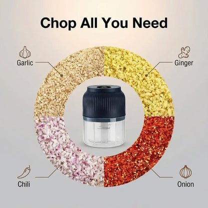 300ML Cordless Food Chopper | 4 Sharp Blades for Garlic & Vegetables