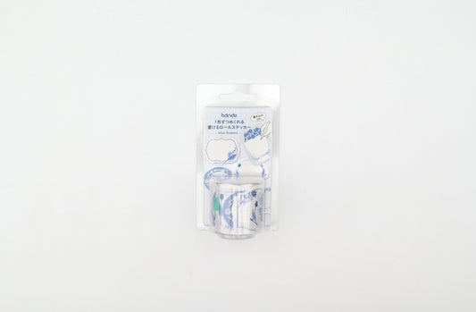Bande - Writeable Roll Sticker - Blue Flowers
