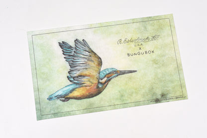 Esterbrook x BUNGUBOX Blotter Paper - Kachofugetsu Collection - Kingfisher - Limited Edition