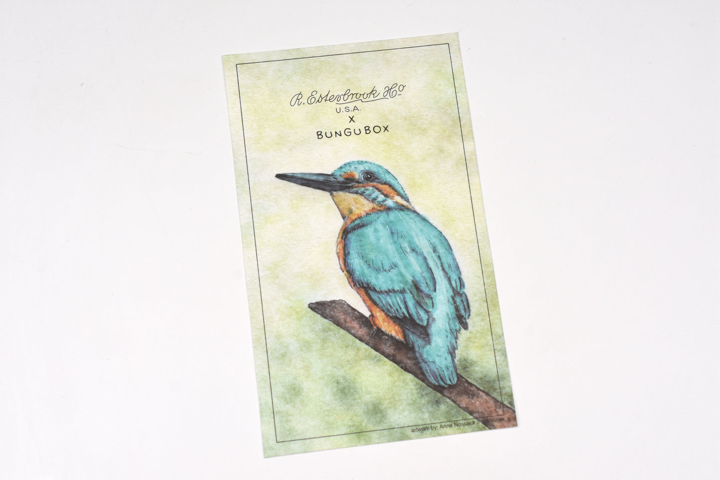 Esterbrook x BUNGUBOX Blotter Paper - Kachofugetsu Collection - Kingfisher - Limited Edition