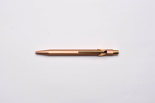 Caran d'Ache 849 Metal Ballpoint Pen - Brute Rose With Metal Slim Pack Case