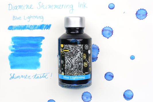 Diamine Shimmer Ink - Blue Lightning - 50mL