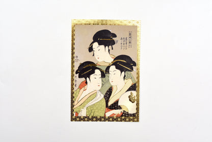 Cozyca - Kitagawa Utamaro - Foil-stamped Postcard - Three Beauties of the Time