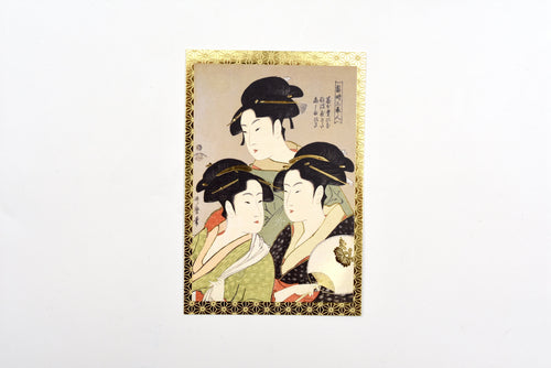 Cozyca - Kitagawa Utamaro - Foil-stamped Postcard - Three Beauties of the Time