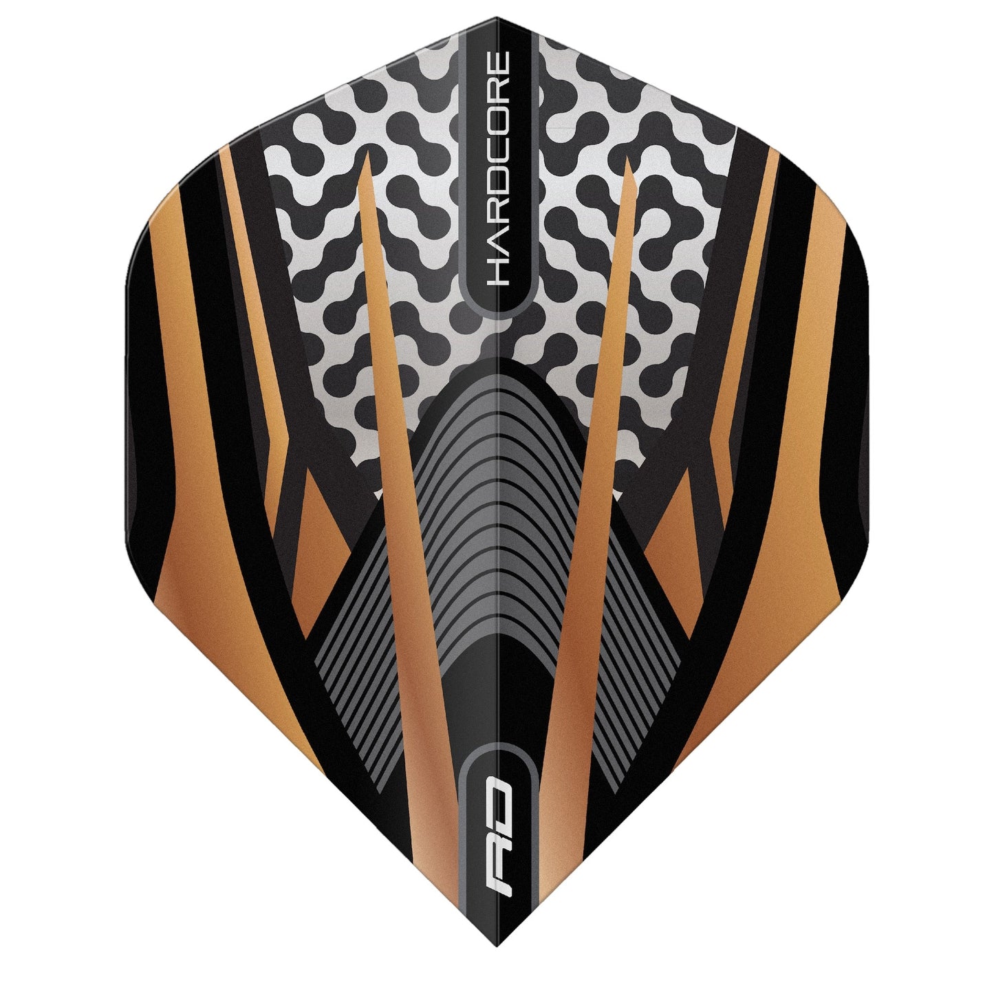 RED DRAGON - Black and Copper Hardcore Premium Dart Flights - Standard Shape