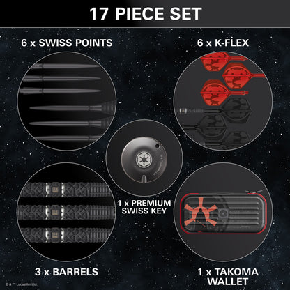 TARGET x STAR WARS - 24g - Darth Vader - Steel Tip Swiss Point - 95% Tungsten Darts