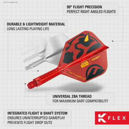 x STAR WARS - K-FLEX NO6 Shape - Darth Maul - All-In-One Moulded Flights