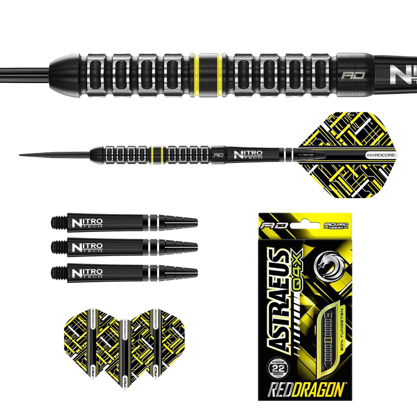 RED DRAGON - Astraeus Q4X Parallel Darts - 90% Tungsten - 22g
