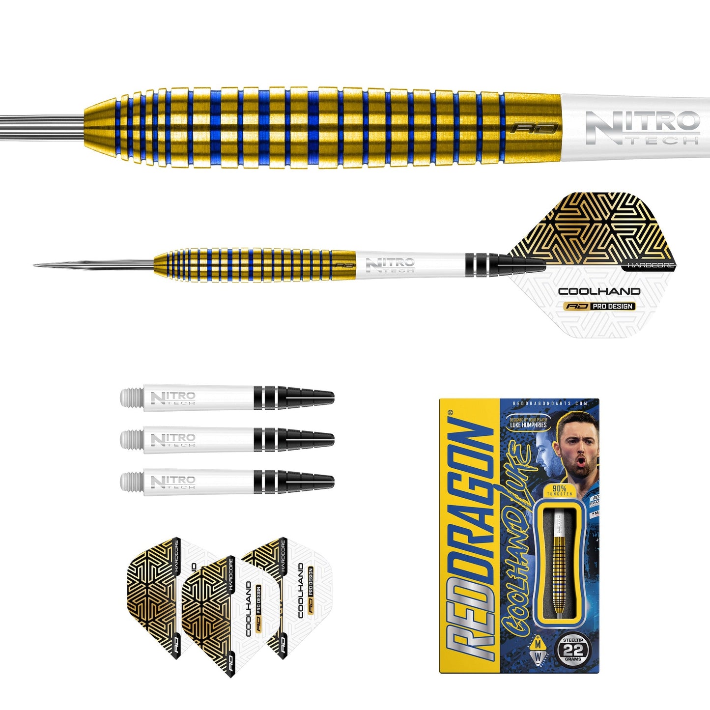 RED DRAGON - Luke Humphries TX3 Gold SE Darts - 90% Tungsten - 22g