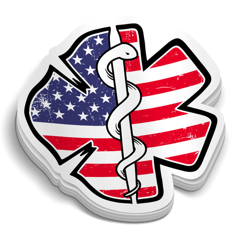 Fire EMS Flag Sticker