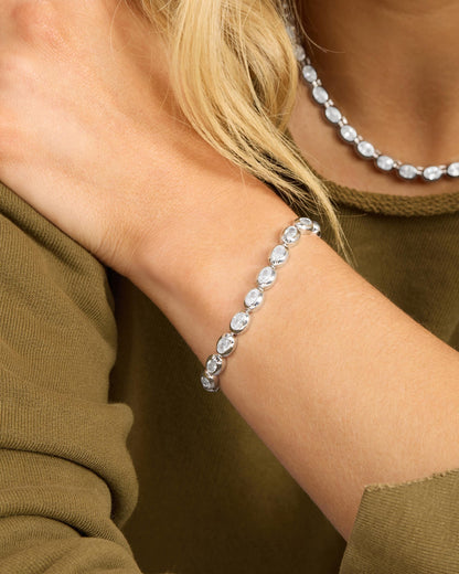She's a Boss Tennis Bracelet 4mm - Silver|White Diamondettes