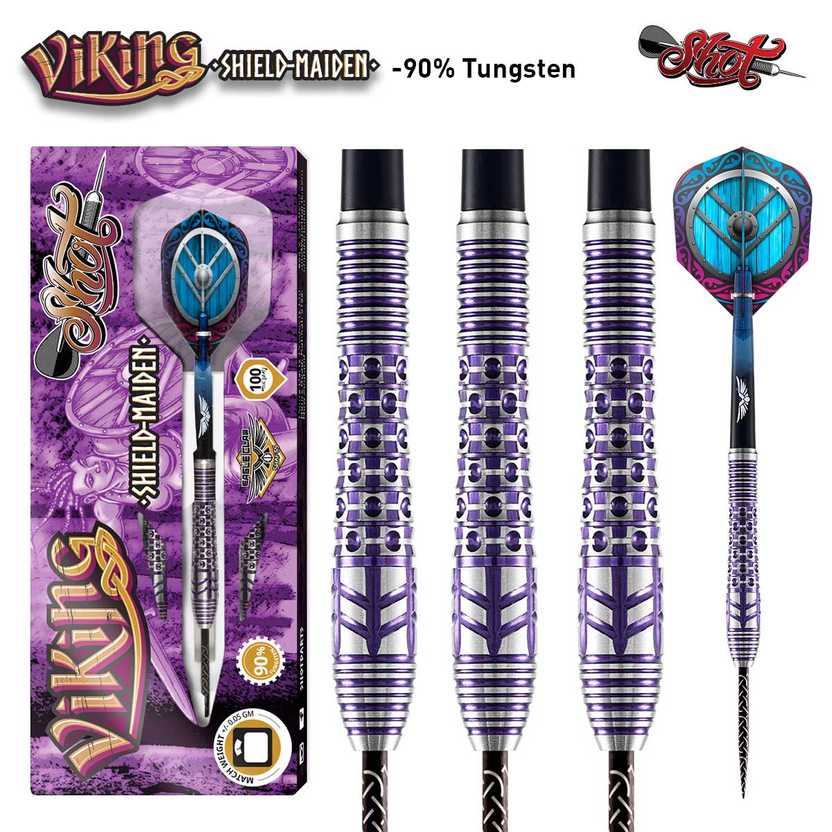 SHOT Viking Shield Maiden Darts - 90% Tungsten - 24g