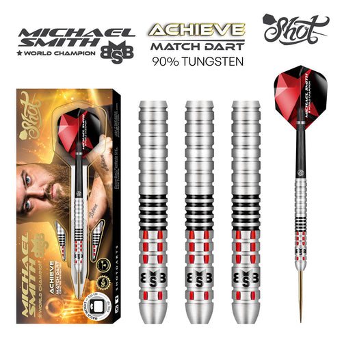 SHOT - Michael Smith Achieve Match Darts - 90% Tungsten - 24g