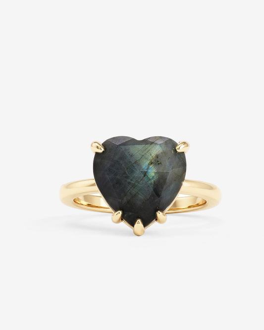 The Allison Heart Ring - Gold|Labradorite