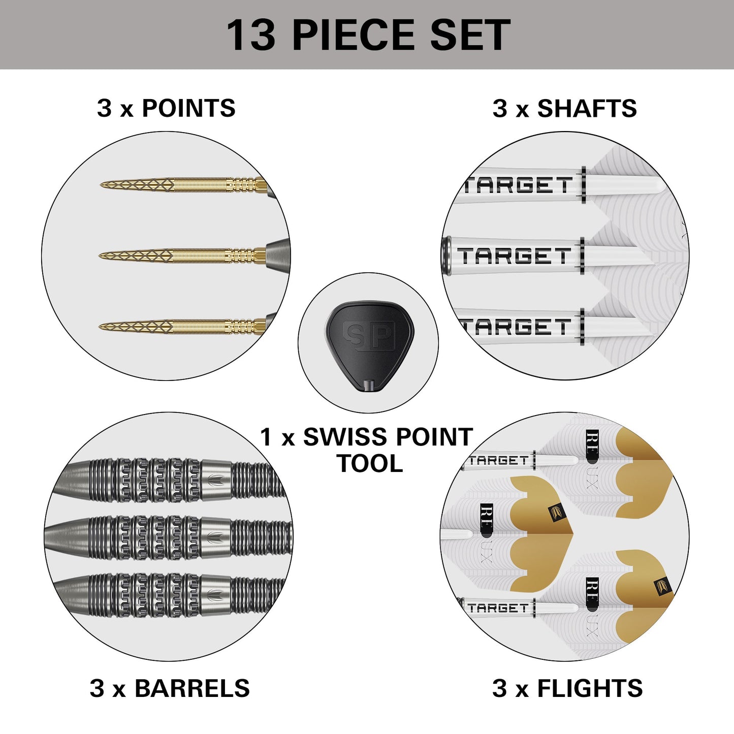 TARGET - 22g - Redux SP 01 - Steel Tip Swiss Point - 90% Tungsten Darts
