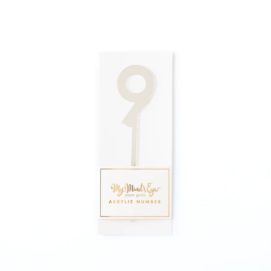 Basic Silver Acrylic Number - 9
